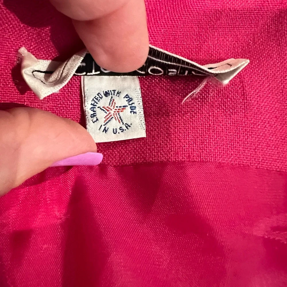 Victor Costa Vibrant Pink Strapless Sheath Dress with Belt - Picture 11 of 12